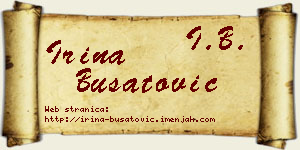 Irina Bušatović vizit kartica